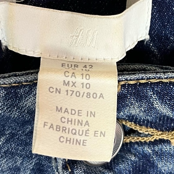 H&M Medium Blue Wash Slightly Cropped Jeans Size 10 - Picture 7 of 9